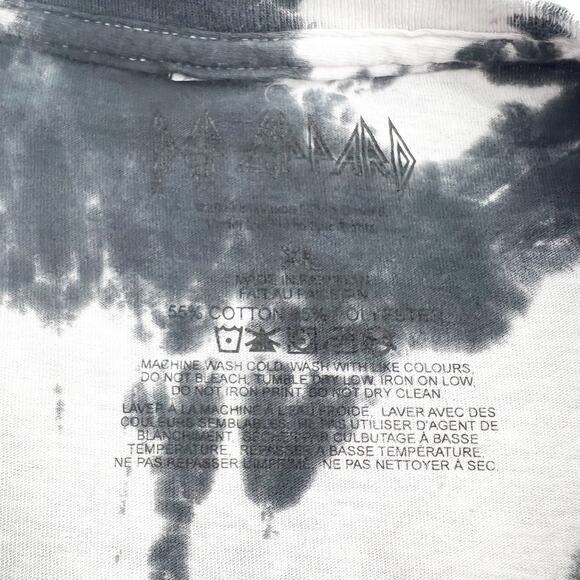 Def Leppard Men's Black White Tie Dye Animal Print Graphic Tee T Shirt Size XL - Picture 3 of 3
